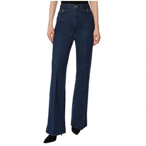 NEW Re/done Originals 70s Pocket Wide Leg High Rise Waisted True Rinse